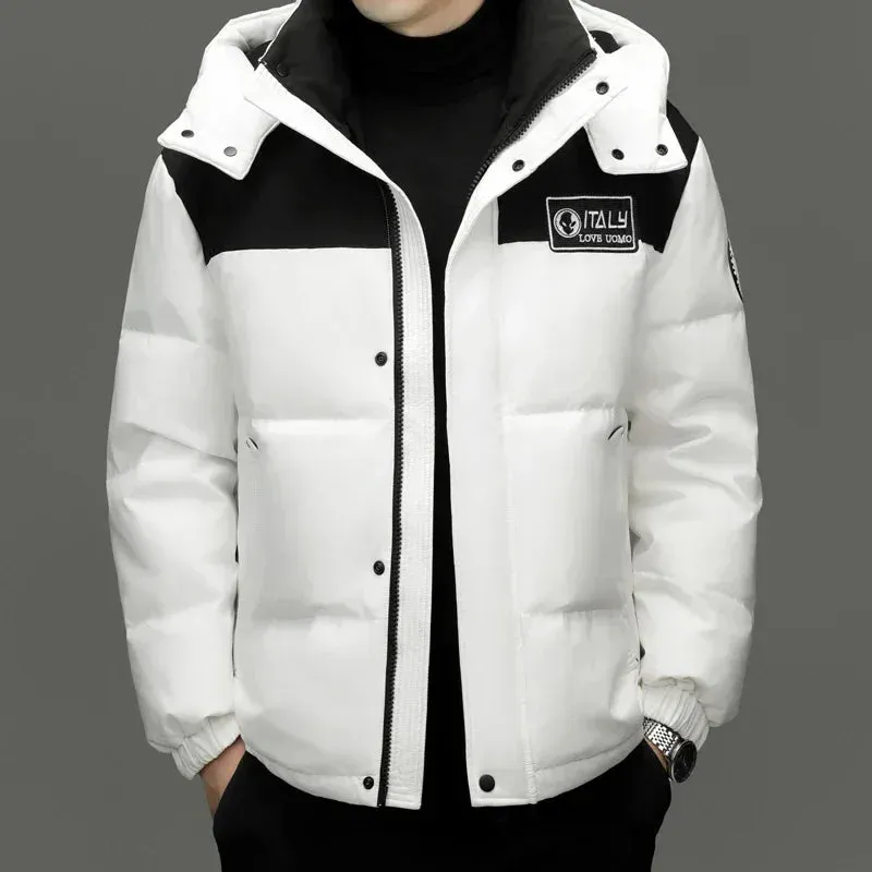 Winter New Down Jacket Men's Thick Warm White Duck Casual Coat Hooded Cold-proof Jack Clothing