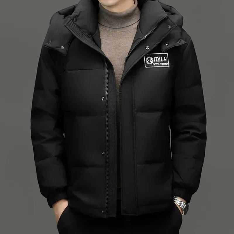 Winter New Down Jacket Men's Thick Warm White Duck Casual Coat Hooded Cold-proof Jack Clothing