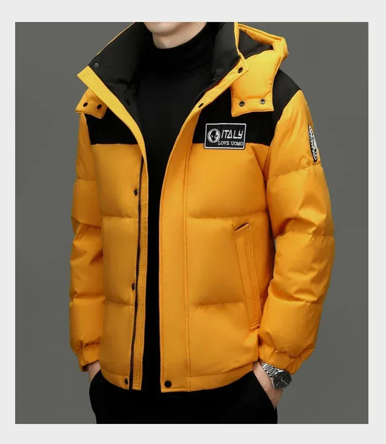 Winter New Down Jacket Men's Thick Warm White Duck Casual Coat Hooded Cold-proof Jack Clothing