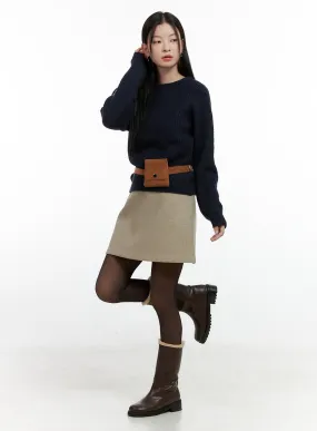 Wool-Blend Mini Skirt ON408