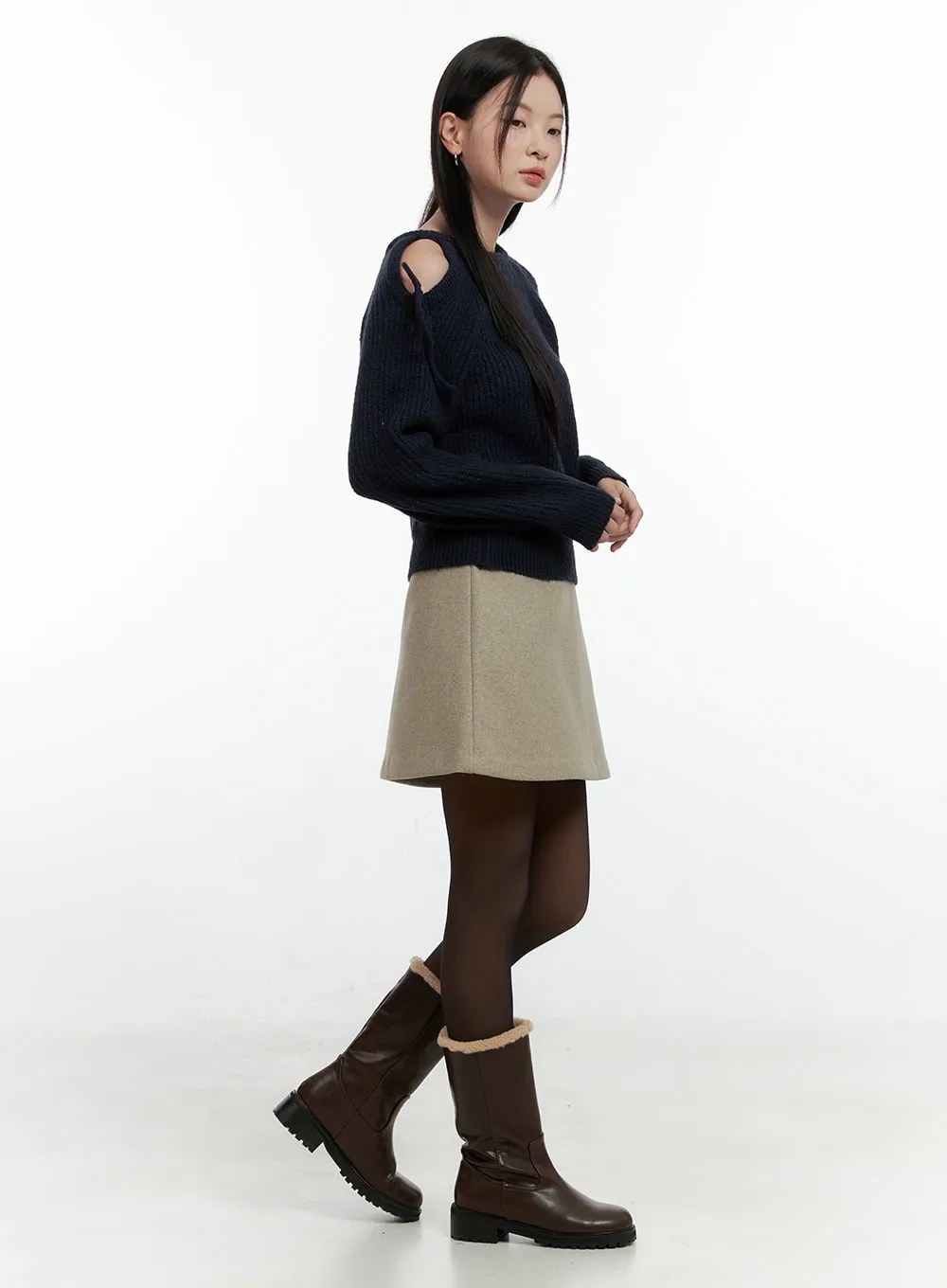 Wool-Blend Mini Skirt ON408