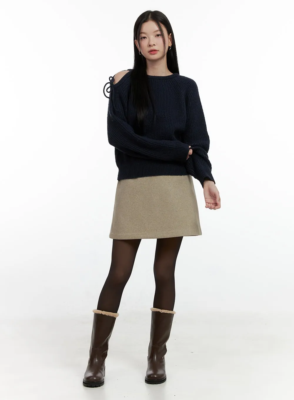 Wool-Blend Mini Skirt ON408