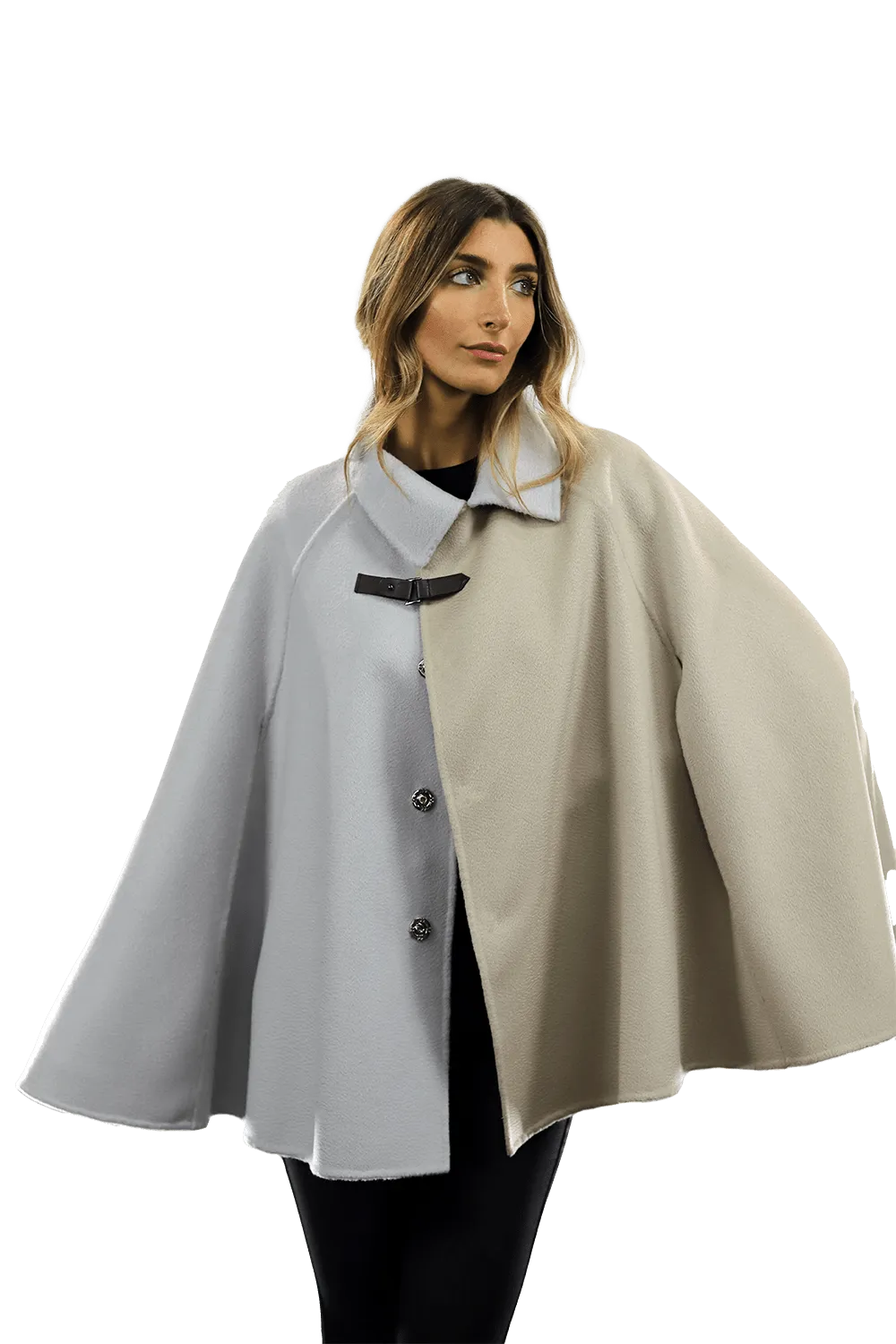 Wool Cape with Buckle