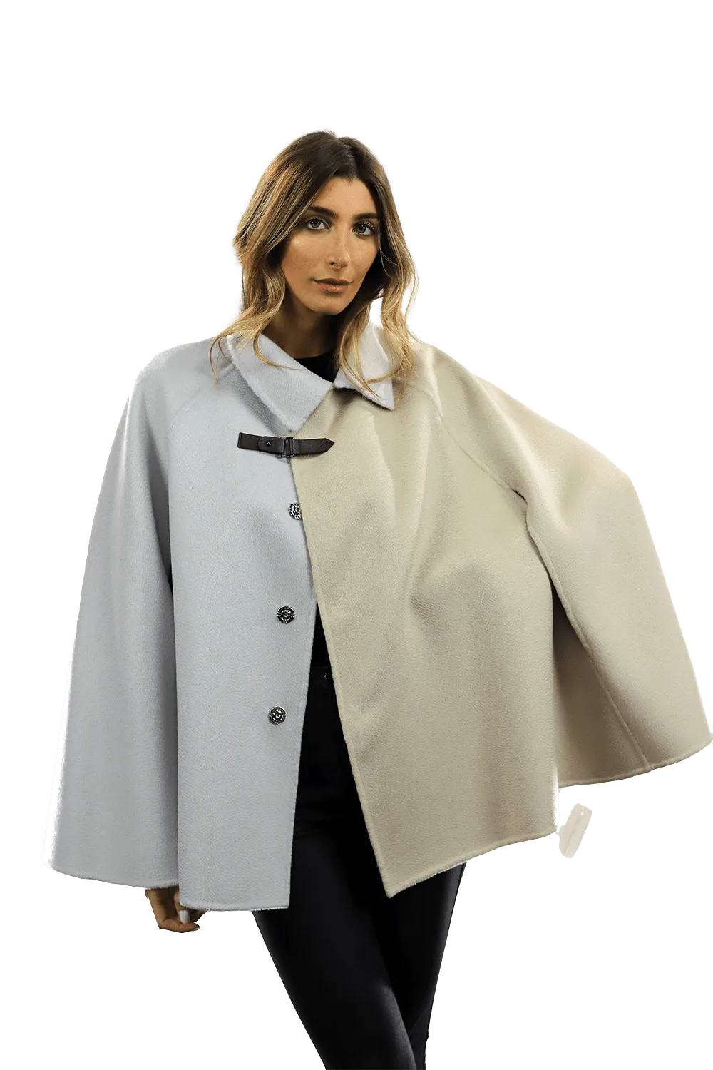 Wool Cape with Buckle