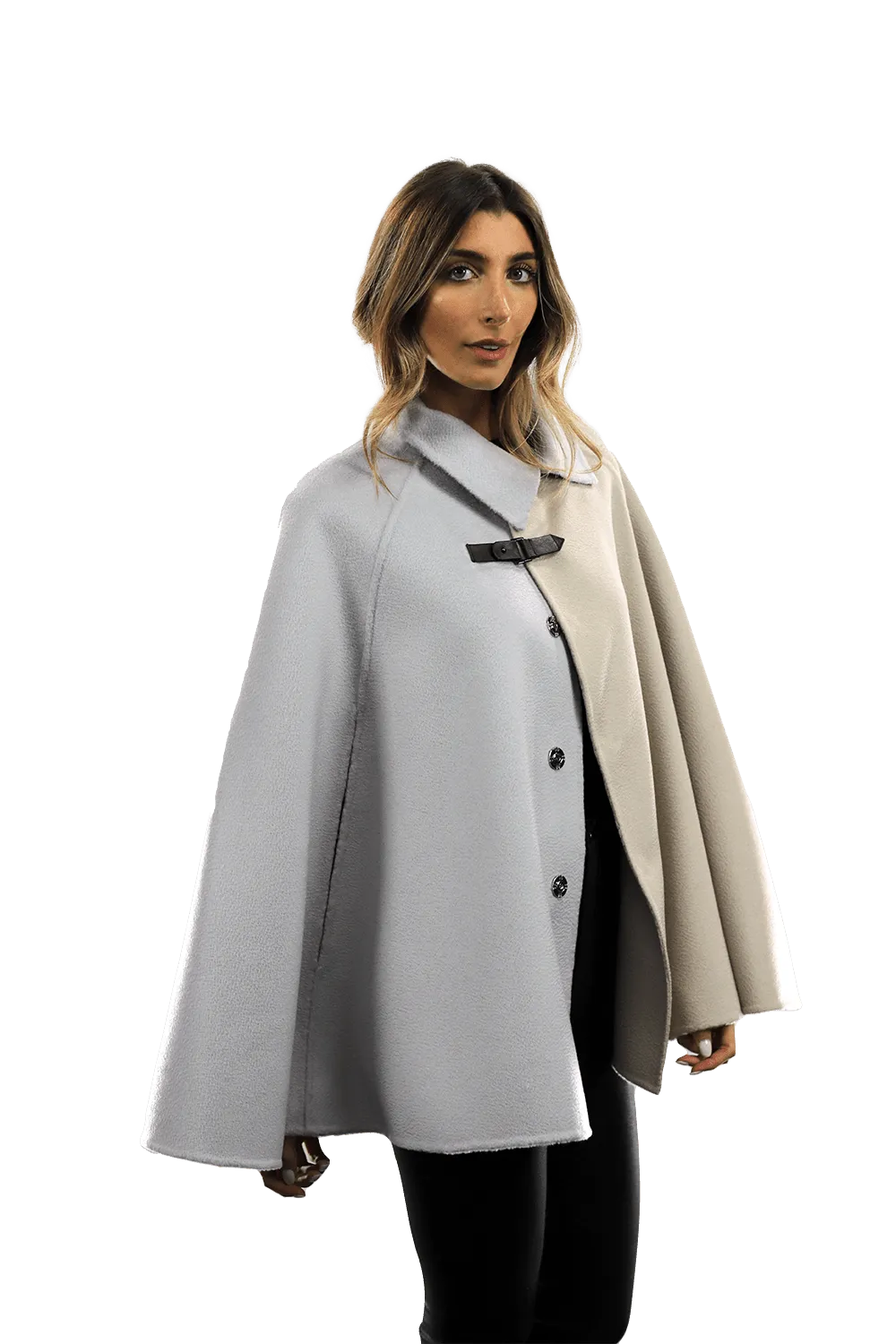 Wool Cape with Buckle