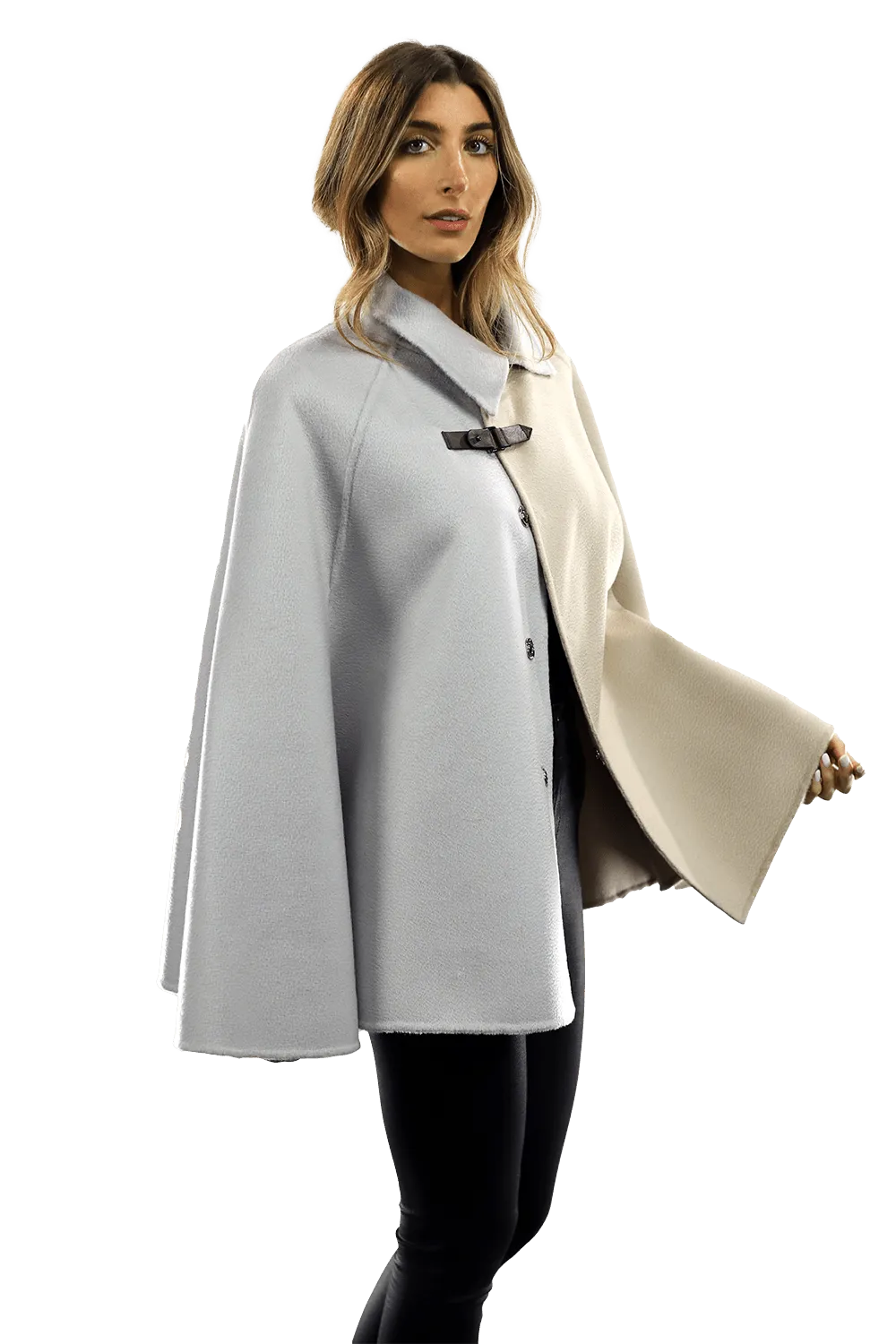 Wool Cape with Buckle