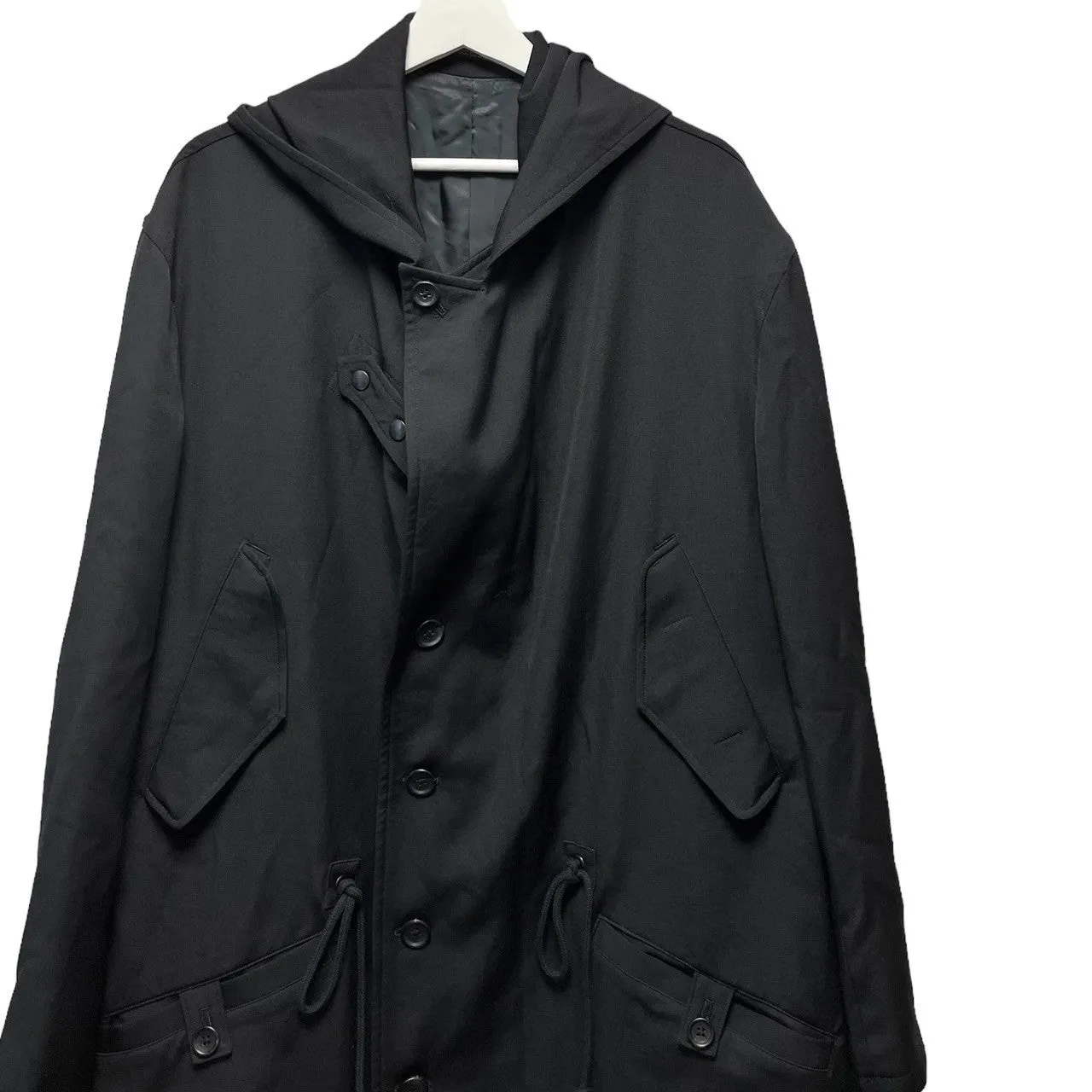 Yohji Yamamoto POUR HOMME ヨウジヤマモトプールオム 23AW WOOL GABARDINE HOOD PEAK MODS COAT ウールギャバジンモッズコート HJ-J04-100