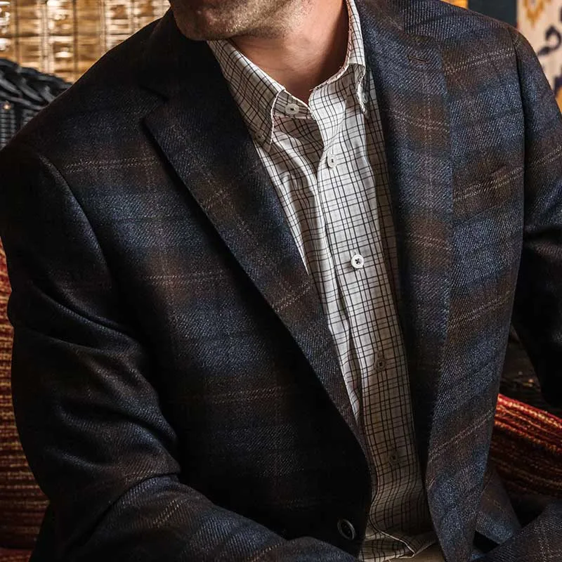 Zegna Chicory Coffee Plaid Sport Coat